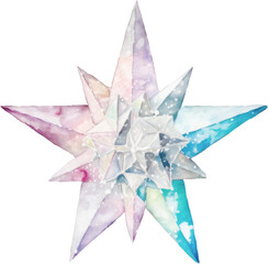 sparkle gem star watercolor
