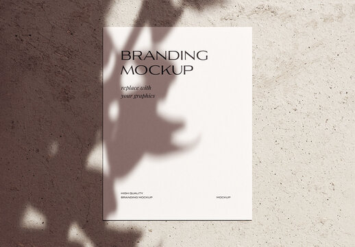 Letterhead Branding Poster A4 Paper Mockup Template Invitation Shadow