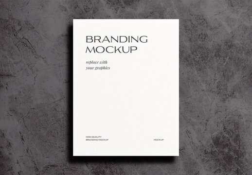 Letterhead Branding Poster A4 Paper Mockup Template Invitation Shadow