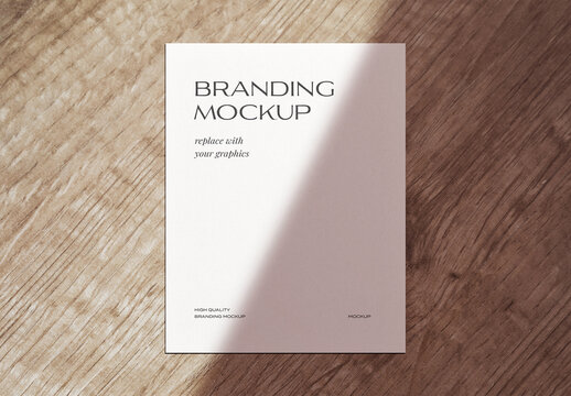 Letterhead Branding Poster A4 Paper Mockup Template Invitation Shadow