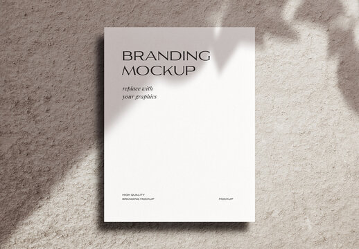Letterhead Branding Poster A4 Paper Mockup Template Invitation Shadow
