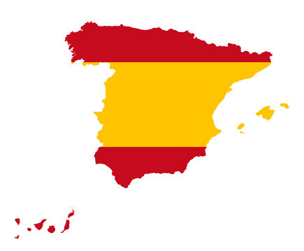 Spain map flag inside 