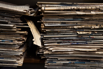 Stacks Of Old Newspapers Background