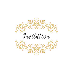 Vector decorative frame. Elegant element for design template, place for text. Floral border.