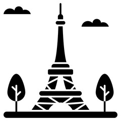 Modern design icon of Eiffel tower 
