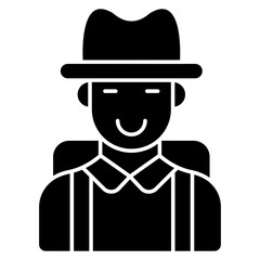 Waiter character, editable vector