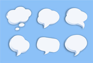 3d speech bubble collection set
