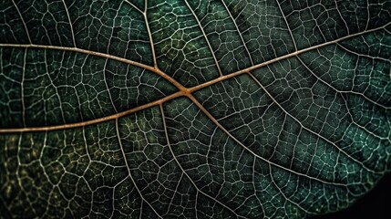 A detailed depiction of a leafs veins and lines. AI generated