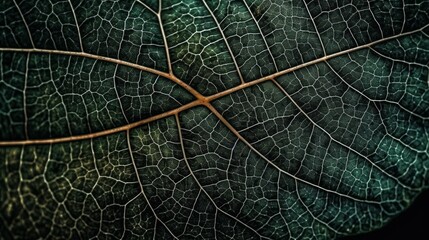 A detailed depiction of a leafs veins and lines. AI generated