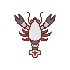 Lobster icon in vector. Illustration