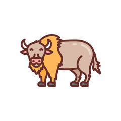 Bison icon in vector. Illustration