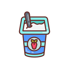 Yogurt icon in vector. Illustration