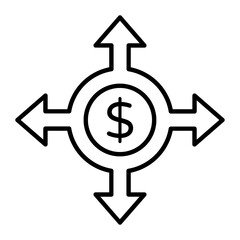 Business Direction Thin Line Icon