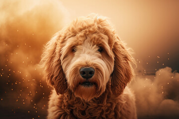 Goldendoodle created with Generative AI Technology, ai, generative