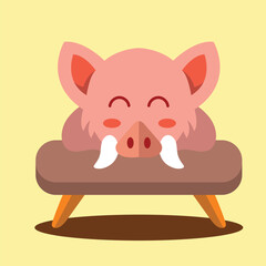 Cute baby pig cartoon vector