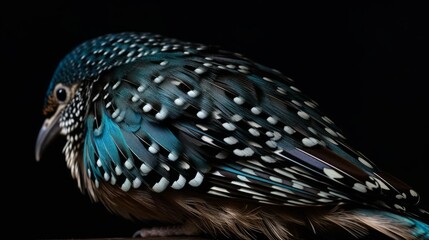 Fototapeta premium A detailed capture of the vibrant colors in a bird. AI generated