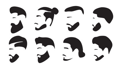 Set of man hairstyle icon. Vector illustration
