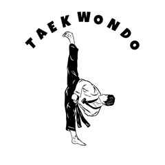 Fast kick fighting technique silhouette vector illustration. Modern and simple logo for karate,judo and martial art icon.