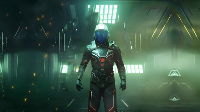 Science Fiction soldier Android Loop 3840x2160 Resolution