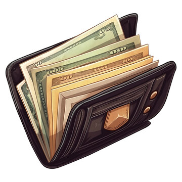 Wallet With Money Coming Out