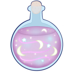 illustration of a bottle of witch potion