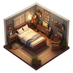 bedroom with isometric view