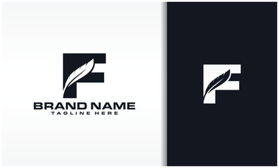 Letter F with feather logo