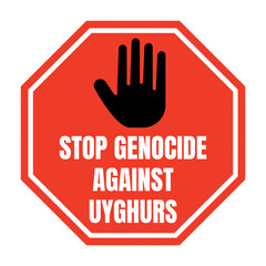 Obraz premium Stop genocide against Uyghur symbol icon