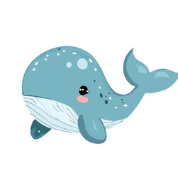 Happy little cute whale vector art