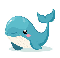 Obraz premium Happy little cute whale vector art