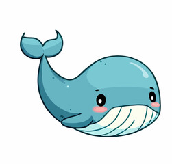 Happy little cute whale vector art