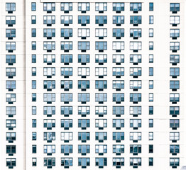 pattern of windows on a building facade