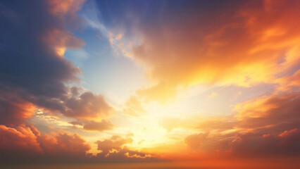 Naklejka na ściany i meble Dramatic Sunset and Sunrise Sky with Clouds. created with Generative AI