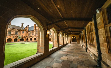 Foto op Canvas The views of the historic corridor inside of the University of Sydney Quadrangle © Gavin