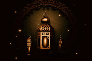 Fototapeta premium Jumma Mubarak, blessed friday celebration in islamic culture, generative AI