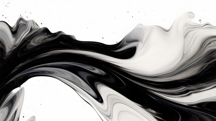 splash of black and white liquid background isolated on white, created with generative ai	