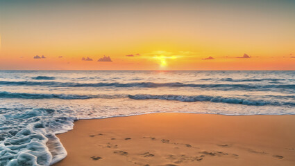 sunset over the beach