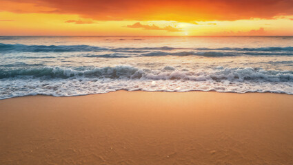 sunset over the beach