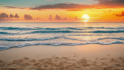 Obraz premium sunset over the beach