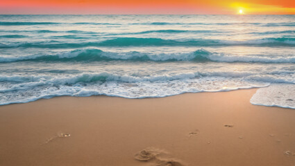sunset over the beach