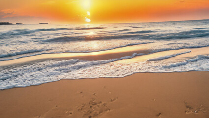 sunset over the beach