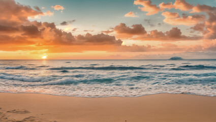 Naklejka na ściany i meble sunset over the beach