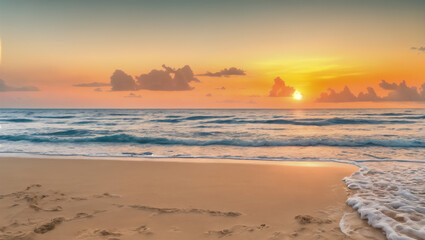 sunset over the beach