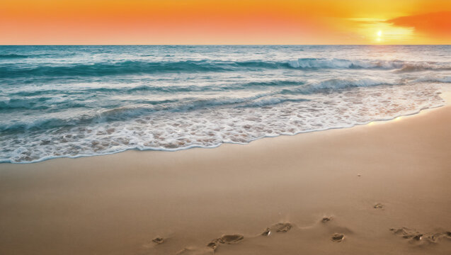sunset over the beach