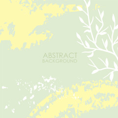 Fototapeta na wymiar Abstract green background with floral elements. Great for banners, frames, website, landing page, flyer, postcard.