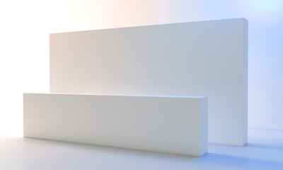 Perspective view of a registration stand banners. Mockup for events, exhibitions and presentations.
