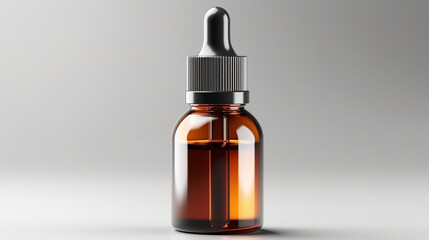 Cosmetic dropper bottle mockup Medical serum drop isolated on white background Ai generated image