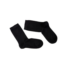 two black men's cotton socks, textile factory knitting