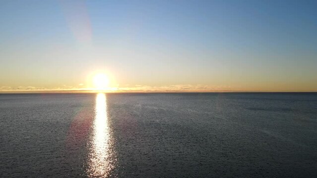 Lake Michigan - Sunrise Drone Shot