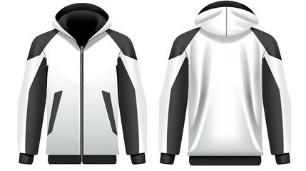 Jacket sweatshirt long sleeve, mockup design, white background